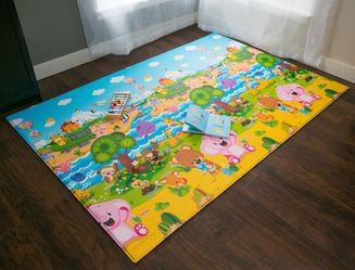 Baby Care Play Mat (Large, Playful - Pinko & Friend) 82'' x 55'' 