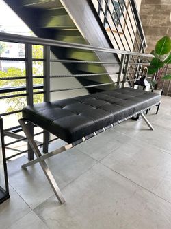 Auguste Naugahyde Bench