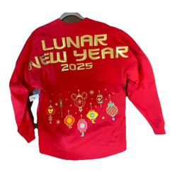 Disney Parks 2025 Lunar New Year Red Gold Spirit Jersey DCA Mickey Unisex 
