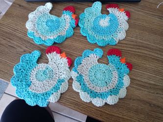 Handmade chicken coasters