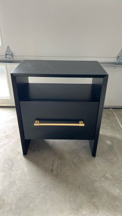 Black Side table with gold hardware