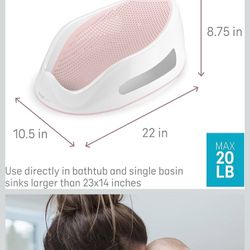 Pink On White Baby Bath Support