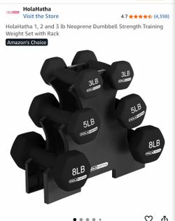 Dumbbell strength training weight set with rack