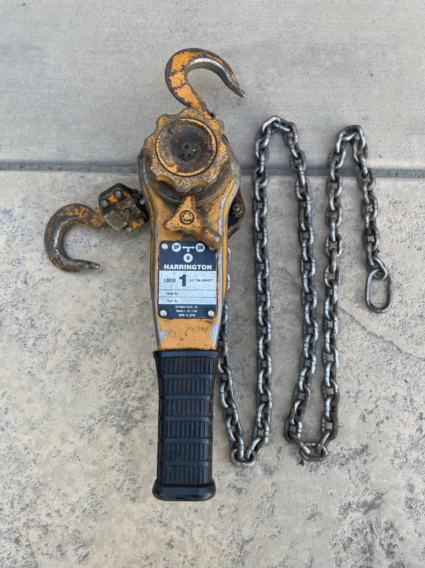 HARRINGTON LB010 Lever Chain Hoist,2000 lb.,Lift 6ft. Lb