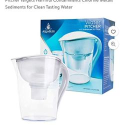 AquaBliss 10 Cup Water Filter Pitcher w Longest Lasting Advanced XL Water Purification Filter Filtered Water Pitcher Targets Harmful Contaminants Chlo
