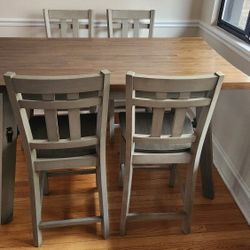 Adjustable Height - Farmhouse Table with 4 chairs