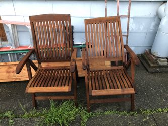 Teak reclining chairs
