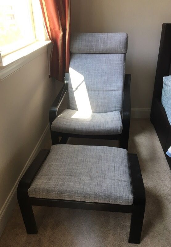 Ikea Poang Chair And Legrest Isunda Gray For Sale In Milton Ga