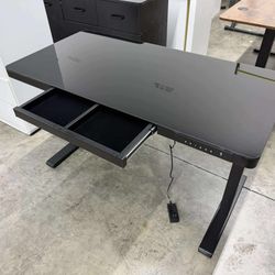 48x24 Electric Standing Desk with Glass Top