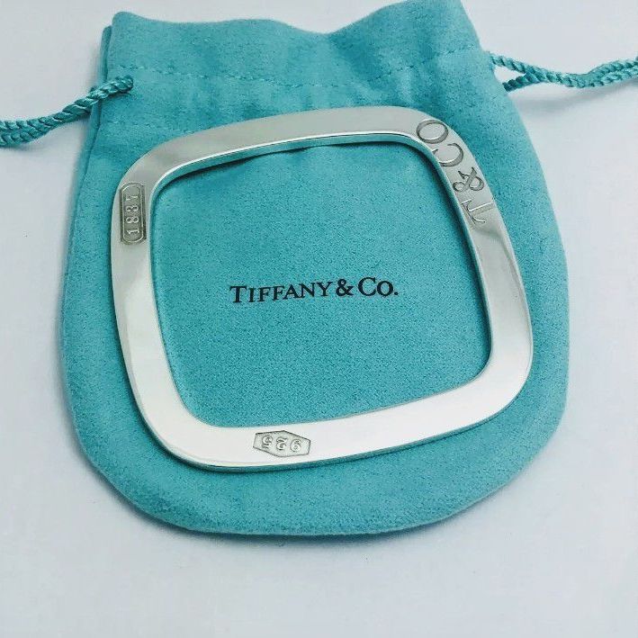 Tiffany Co. Square flat bracelet 1837 Silver 925 . Authentic 