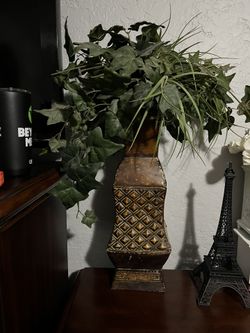 Metal Vase Plant Artificial 