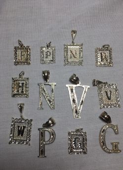 Different Sterling Silver Initial Pendant Charms