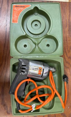 Vintage Black & Decker 1/4” Variable Speed Drill w/ Original Case
