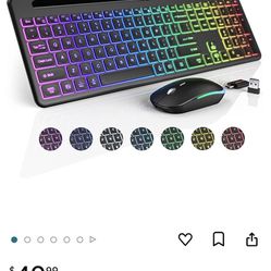 Wireless Keyboard And Mouse Set- Lights Up