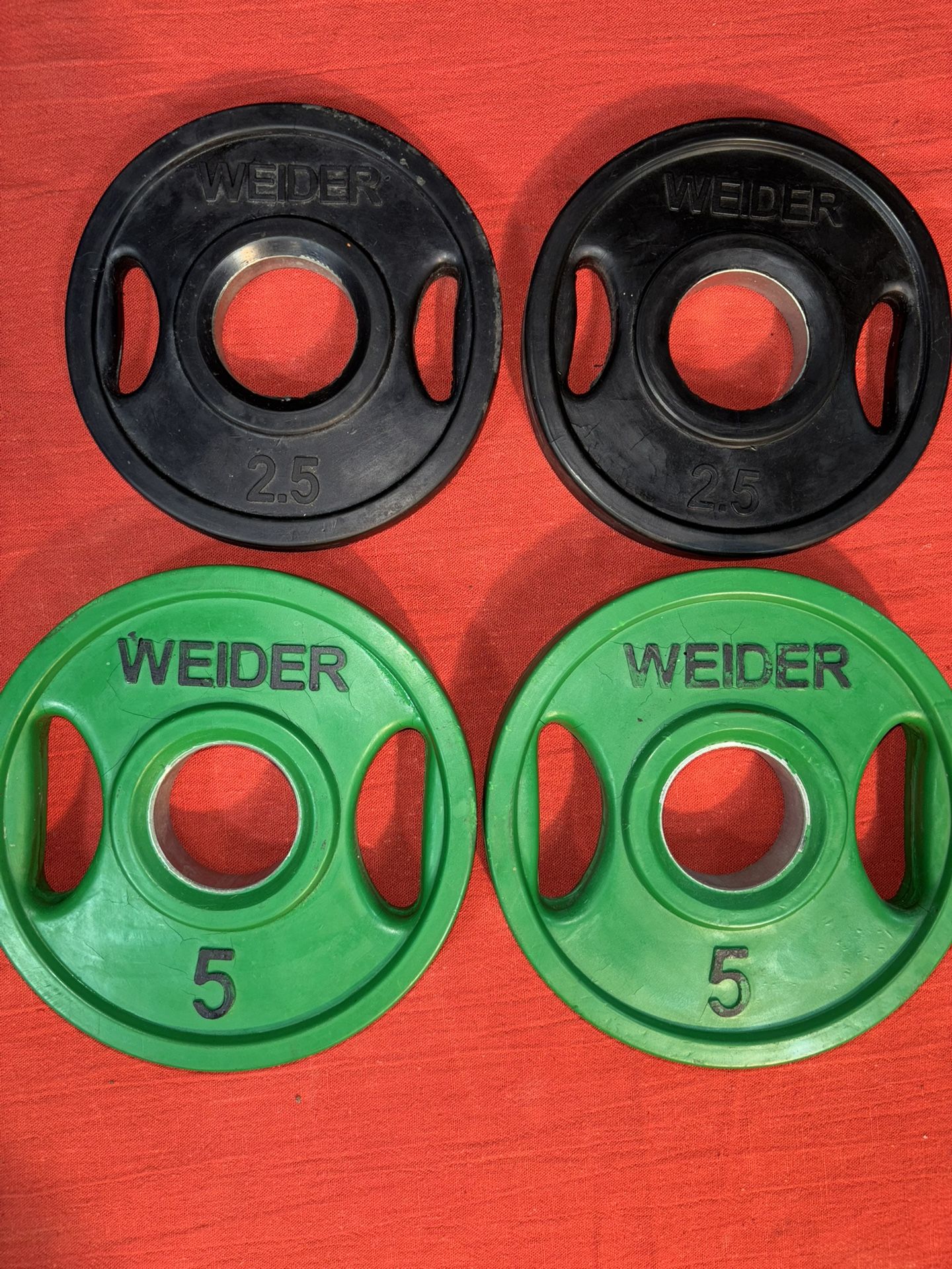 Pairs of 5 and 2.5 lb Rubber Olympic Plates