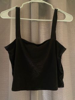 Like new Black Crop Cami Top with Ruffle Sides