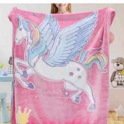 Brandnew Pink Blanket for Girls Soft Cute Throw Blanket Warm Fleece Fluffy Fuzzy Blankets 50”x60”