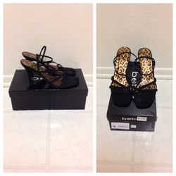 Size 7.5 Bebe Black Slingback Heels