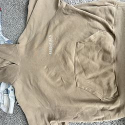 Fear of God Essentials Fleece Hoodie (BEIGE TAN)  (S)