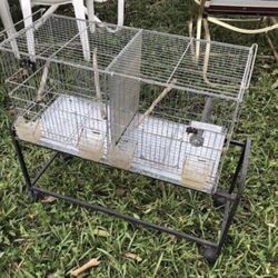Bird Cage With Divider And Stand