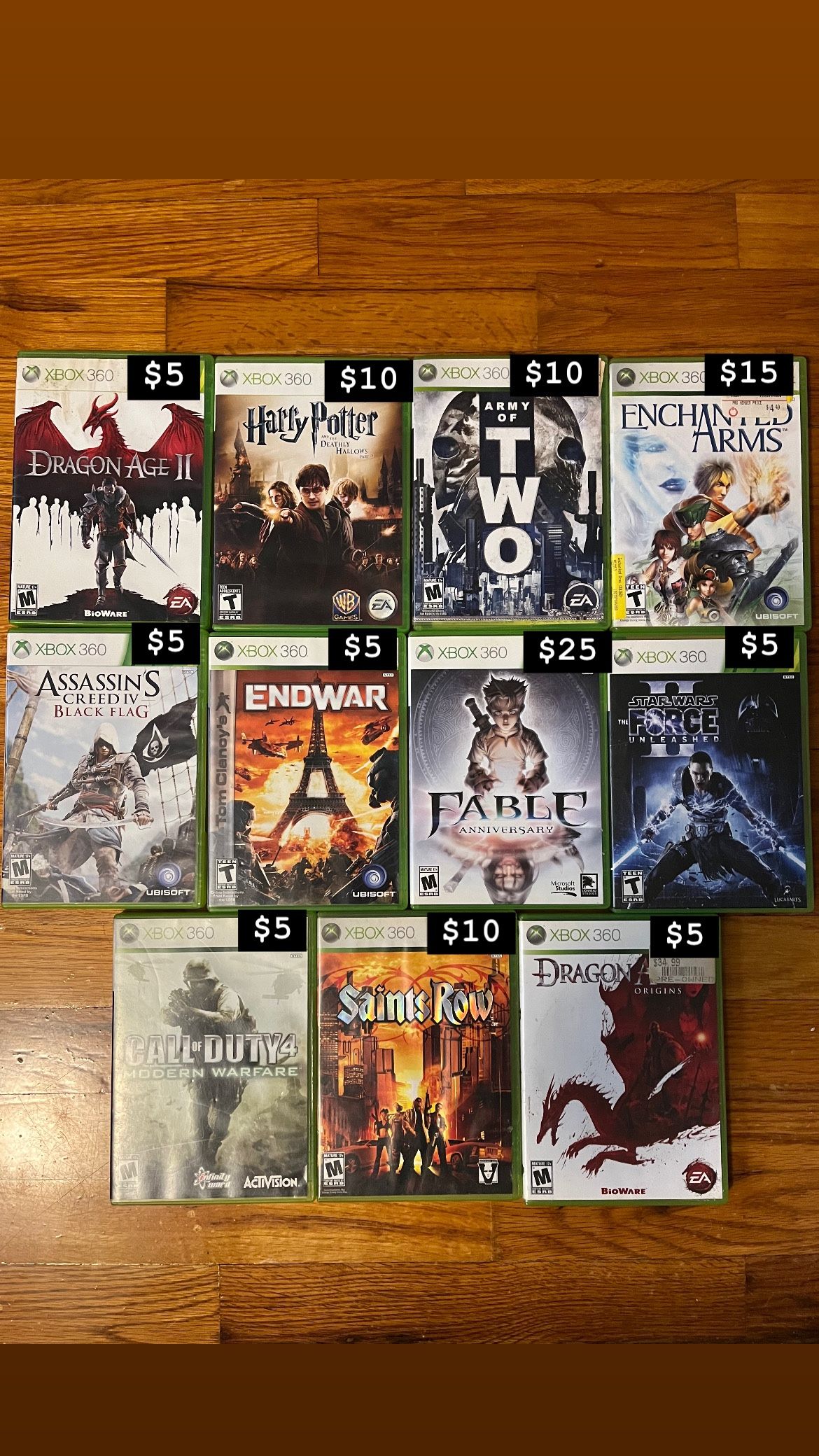 Xbox 360 Games (Prices In Photos)