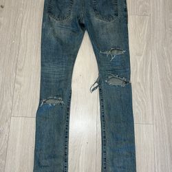 Saint Laurent "DO2 MISK-LW" Distressed Jeans