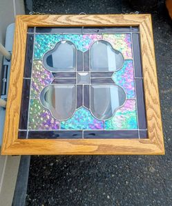 Lovely Oak Framed Stained Glass