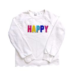 Gap “HAPPY” Pullover Sweatshirt Girls Size 10 