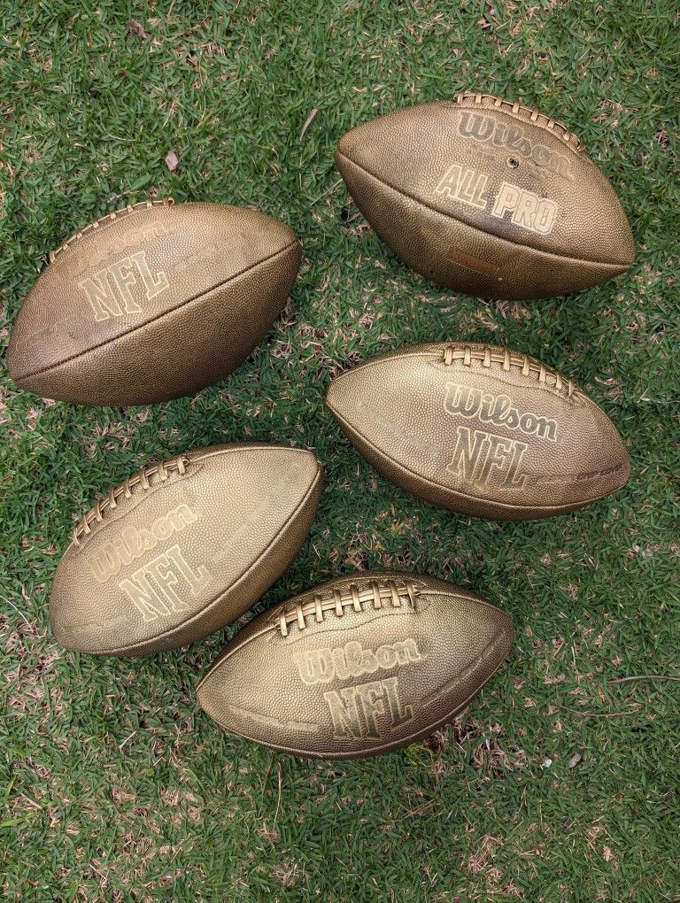 Lot of 5 Painted Golden NFL Wilson Footballs for Sale in Mililani, HI