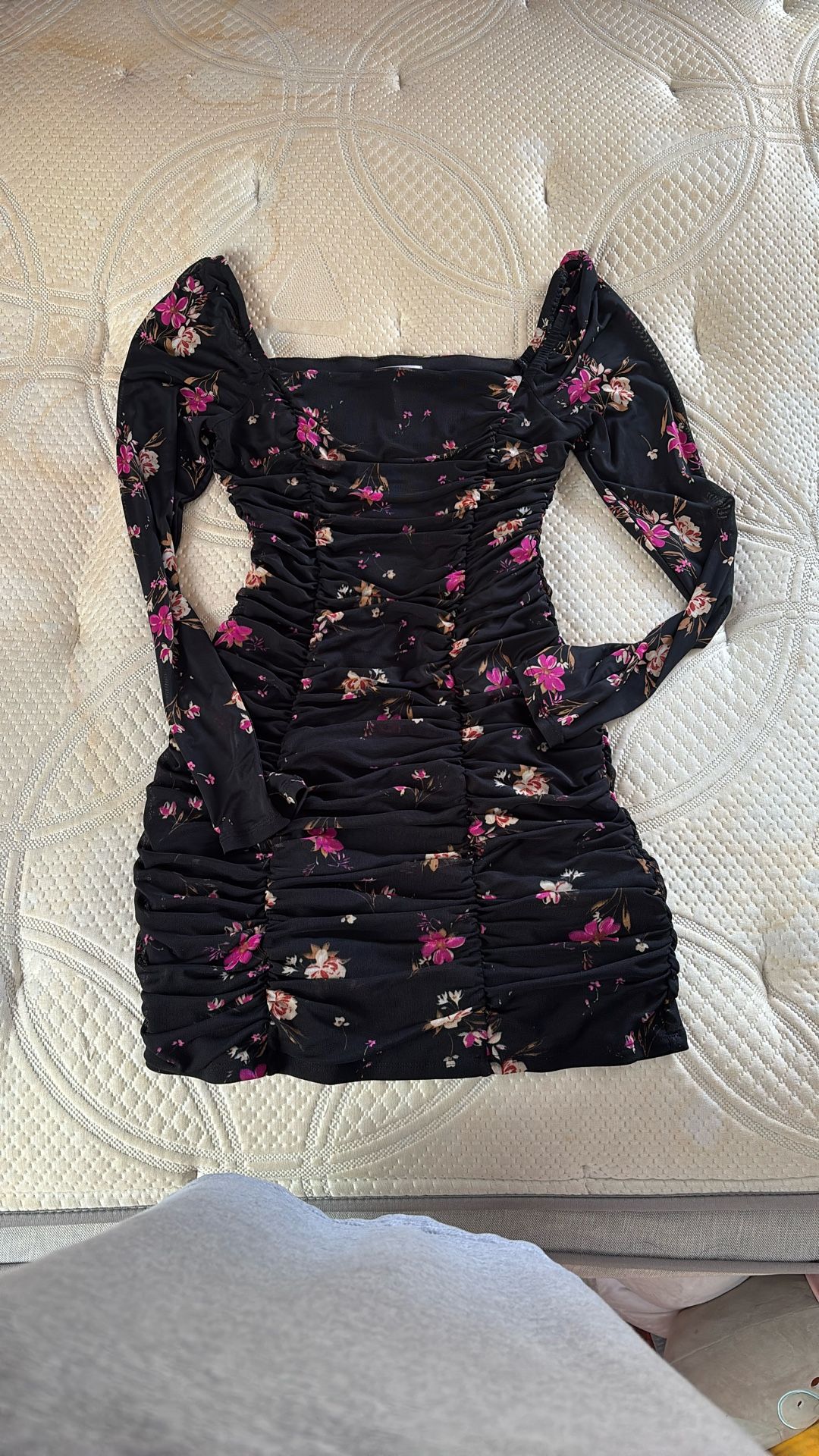 Black dress with flowers