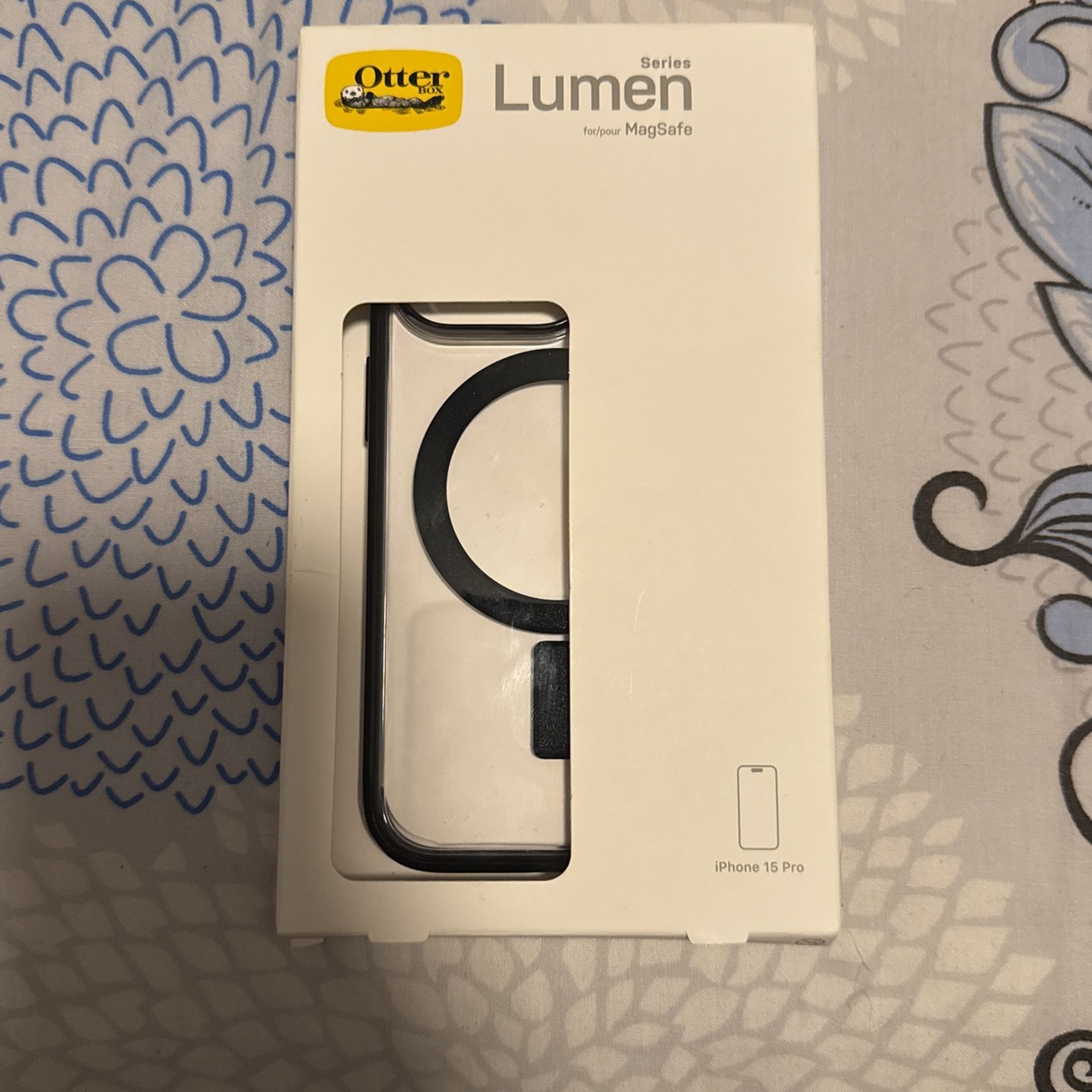 iPhone 15 Pro Otter Box Case Lumen Series For MagSafe Manta Ray Black 