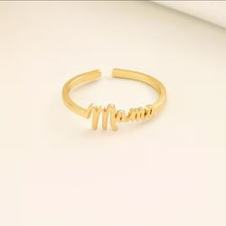 Cute Gold Tone Mama Adjustable Ring
