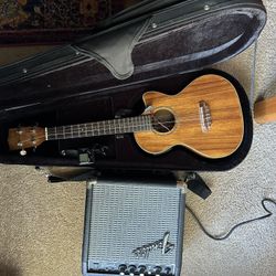 Kala Ukulele With Case, Tuner And Small Amp