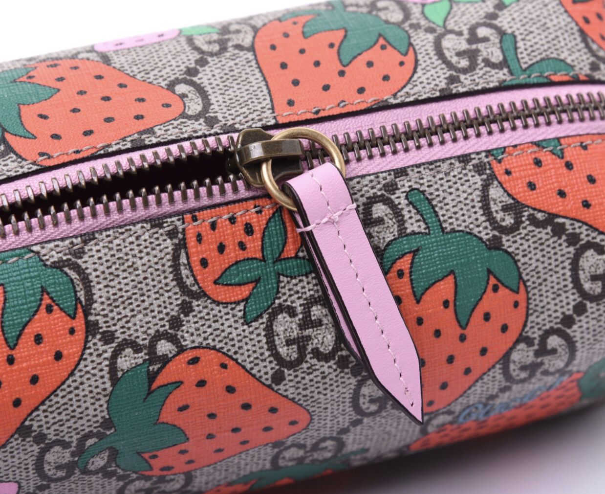 Gucci, Bags, New Limited Edition Gucci Small Gg Supreme Strawberry Cosmetic  Bag