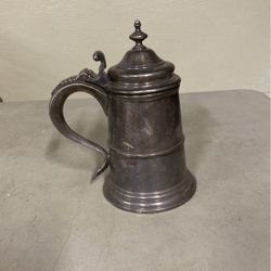 Antique Pewter German Beer Stein 