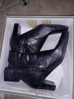 Nine & Company by Nine West Black Leather Ankle Boots Size 7.5