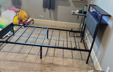 Twin size bed frame mattress included