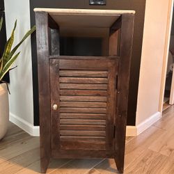 Solid Wood Accent Cabinet w/ Marble Top