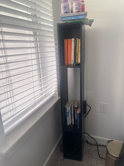 Tall Narrow Black Bookshelf