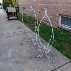 Metal Folding Planter Pots Holder Stand Yard Decor 