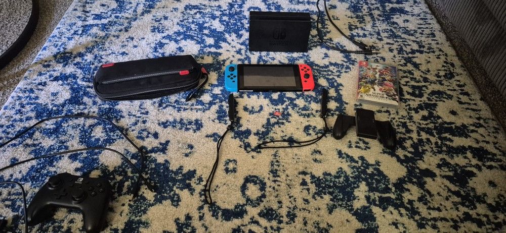 Nitendo Switch Oled + Super Smash + Accessory