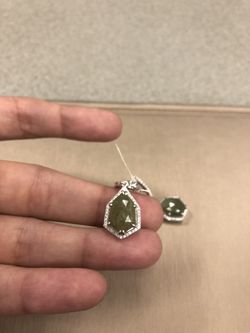 Swarovski Crystal/ Green- Sapphire Women’s Earrings - 12.76 CT