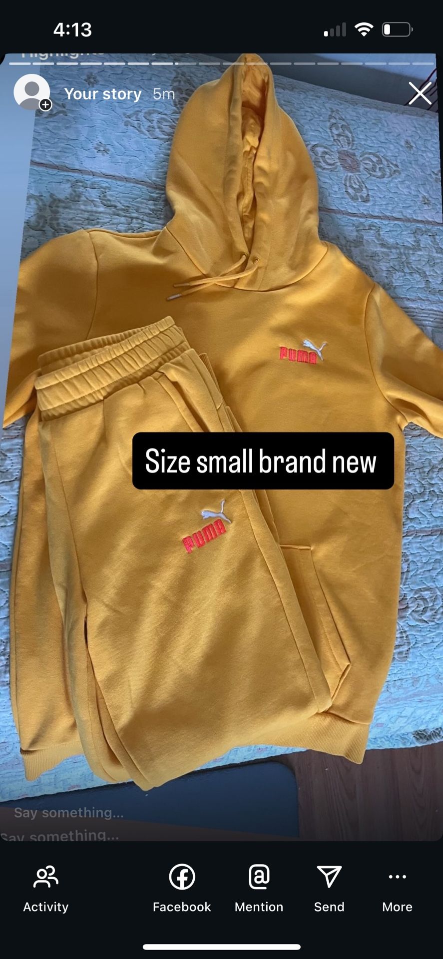 Puma Tech Fleece Size Small Like New Worn One Time Only 