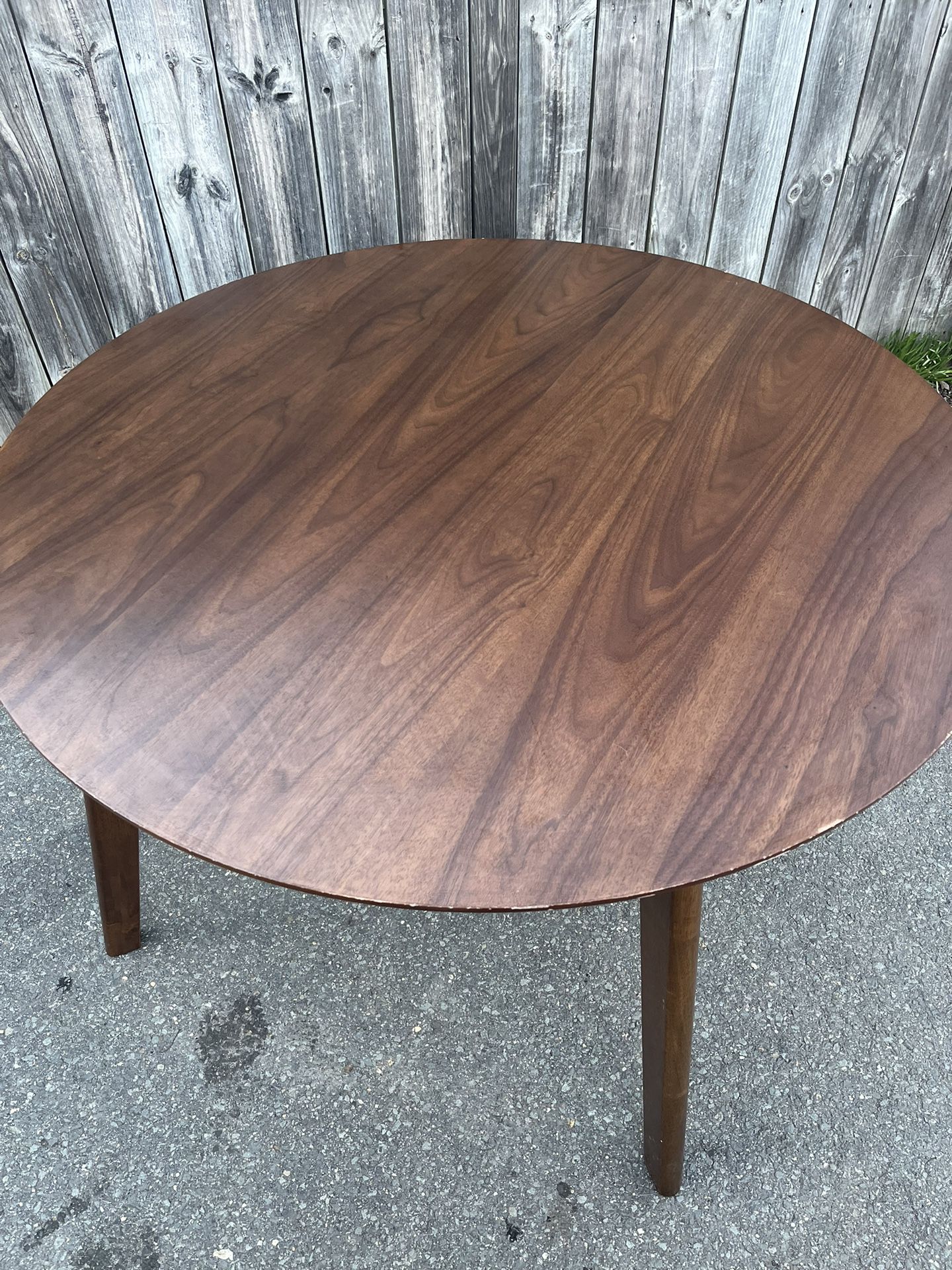 Walnut Brown Round Dining Table