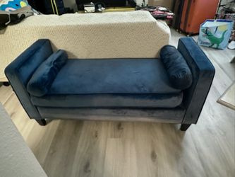 Blue velvet sofa