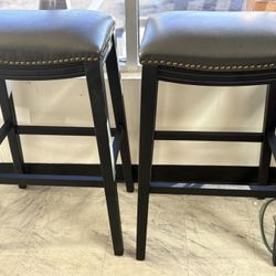 2pc Pier 1 Upholstered Saddle Bar Stools $79.99
