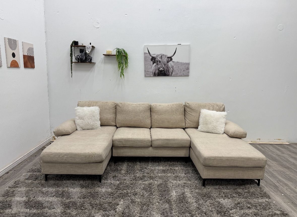 Cream Sectional Couch - Free Delivery
