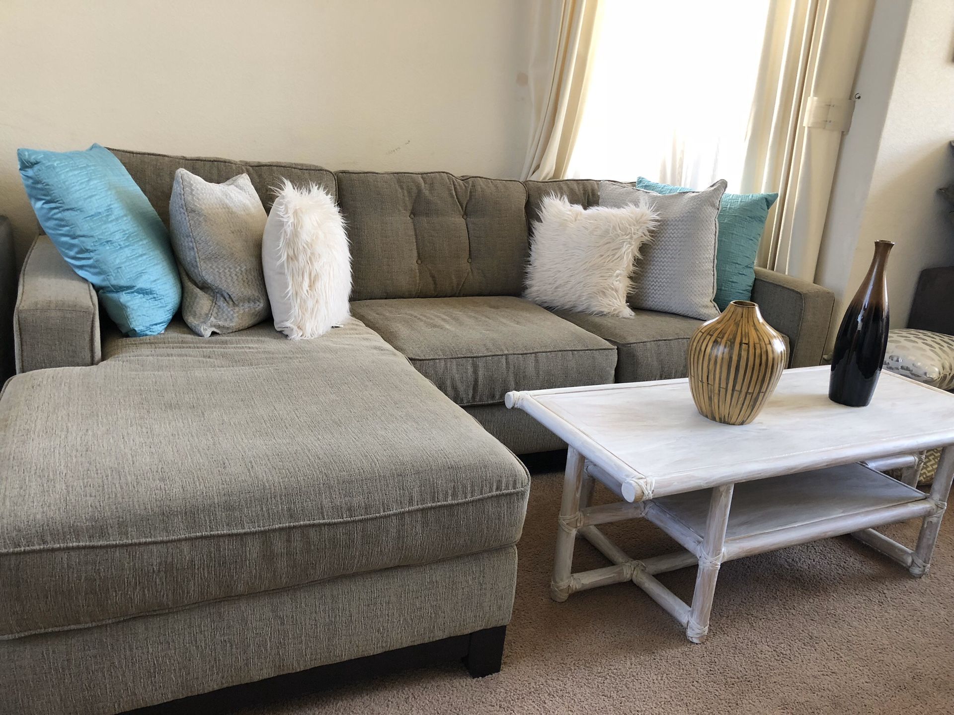 Macy’s Jonathan Louis grey sectional w movable chaise