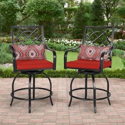 Set of 2 Outdoor Counter Height Stools