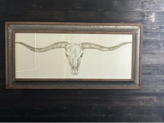 Framed Longhorn Skull Wall Art